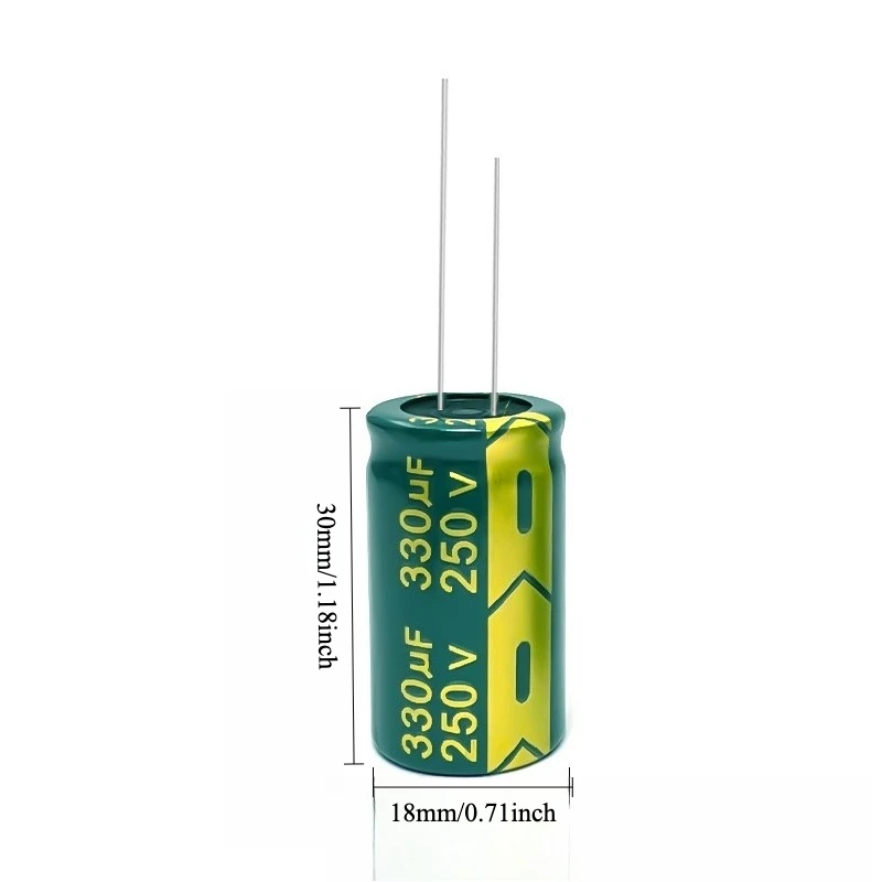 Condensateur électrolytique 250V 330uF, haute fréquence, faible ESR, longue durée de vie, 18x30mm, pour alimentation électrique, 15 pièces