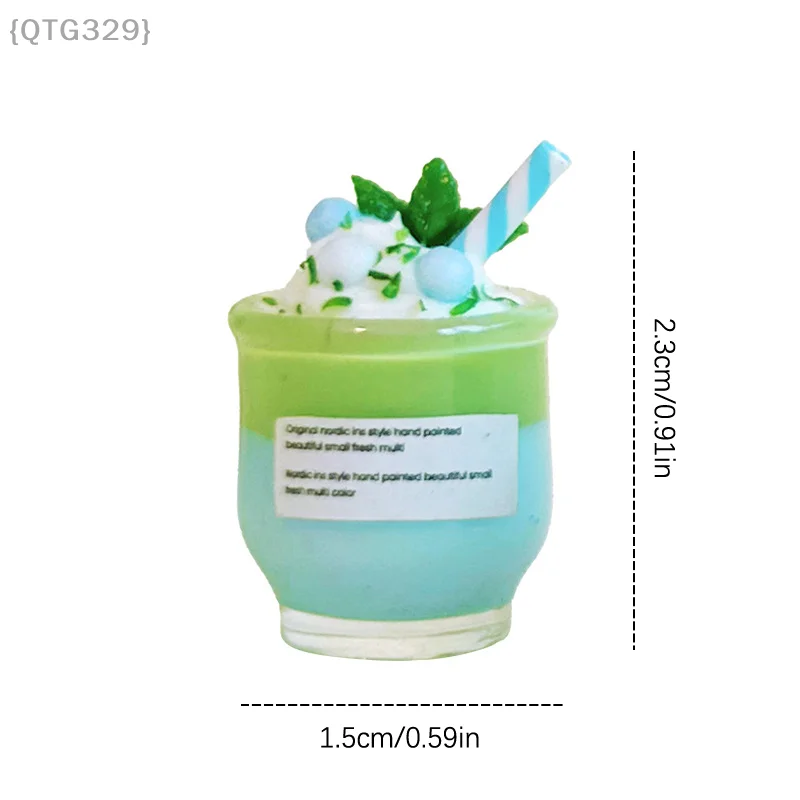 Puppenhaus-Minzmilchbecher im Maßstab 1:12, ideal für die Dekoration von Dessertgeschäften und Rollenspielen, Puppenhauszubehör