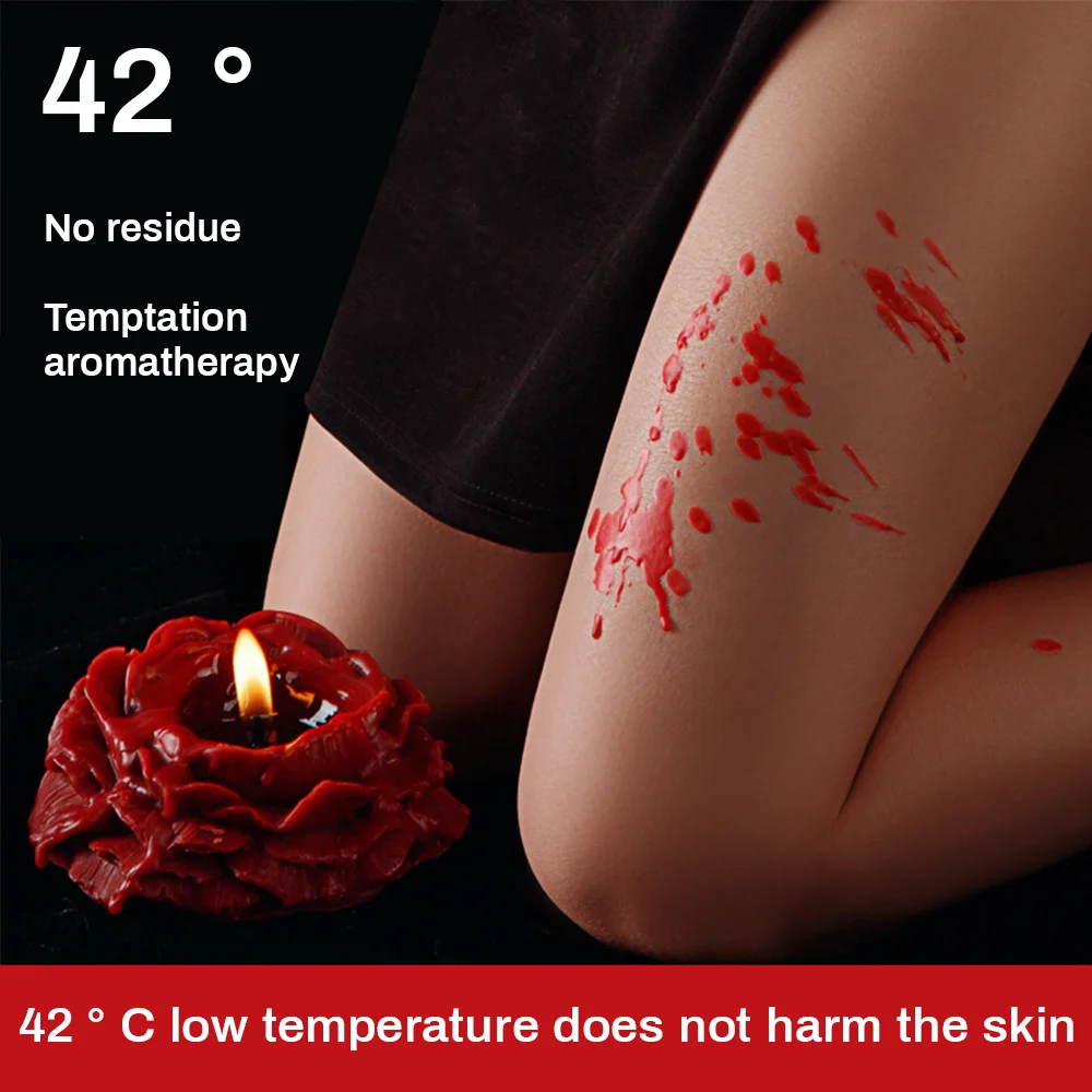 

Classic Crimson Noir Rose Low Temperature Candle for SM Play Romantic Wax Play Candles for Couples