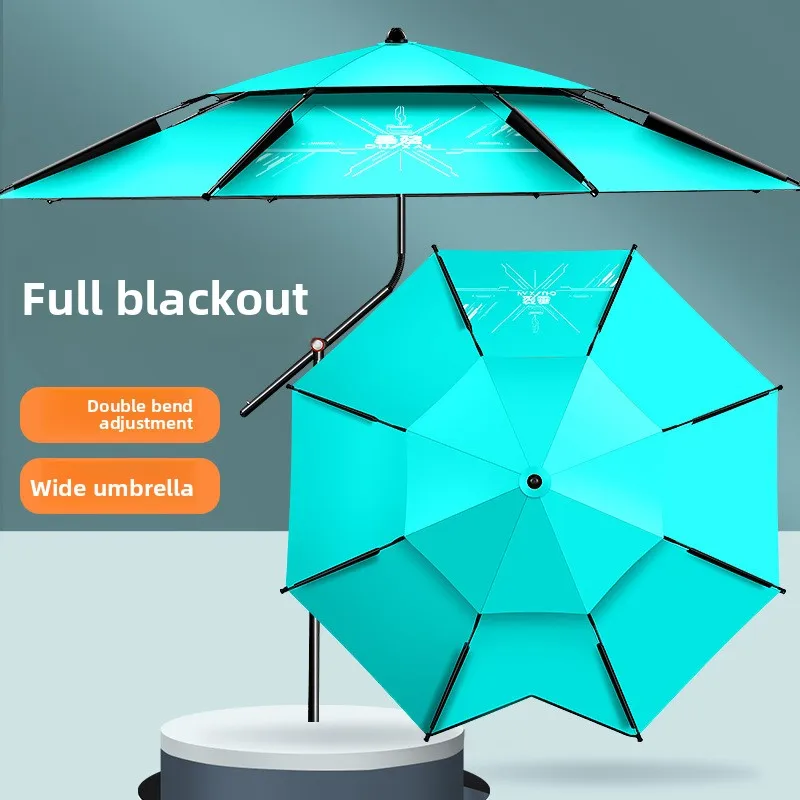 New Design Walking Cane Fishing Umbrella Swivel Thick Rubber Handle Rain Sun Protection Fishing Gear Umbrella for Beach