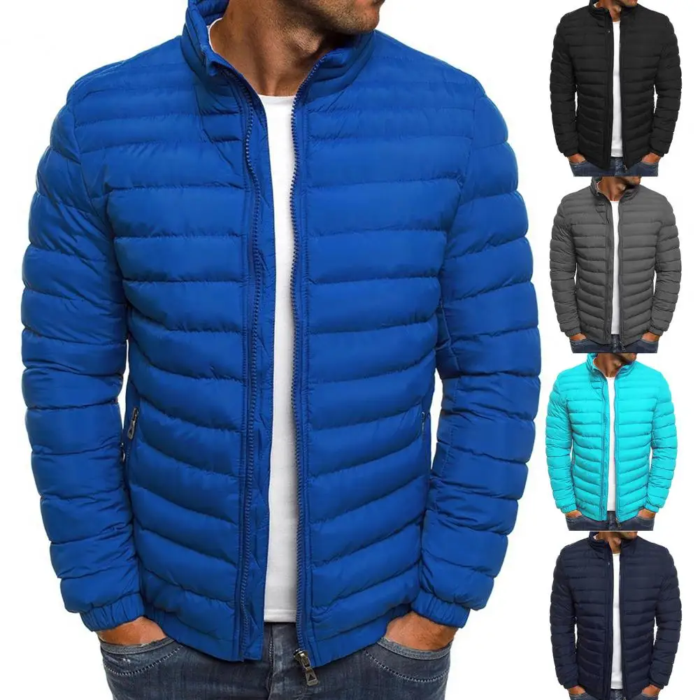 Winter  Casual Zipper Closure Puffer Jacket Autumn Men Coat Streetwear