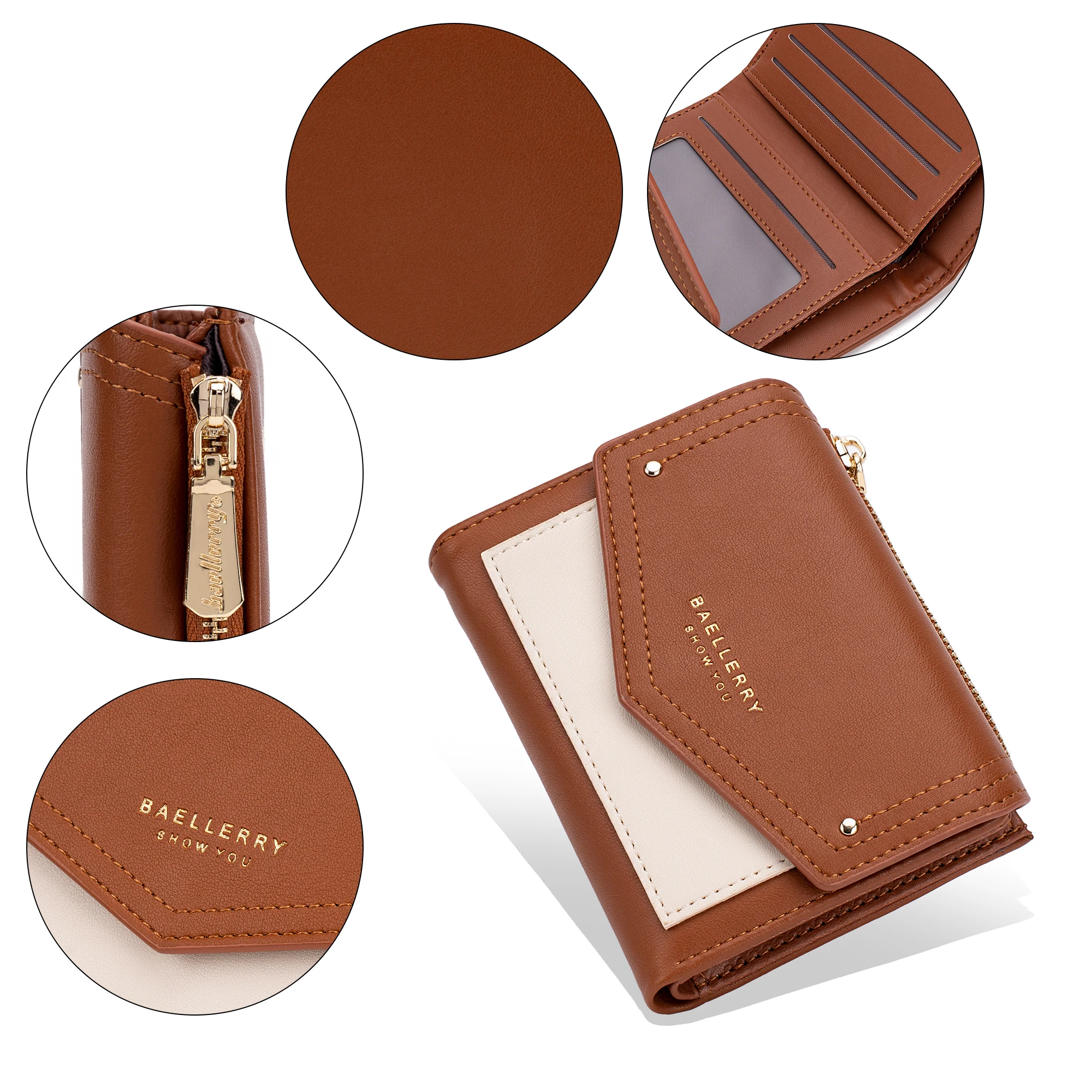 1 Stück Elegante Damen-Brieftasche, Großräumiger Münzbeutel, Modische V-förmige PU-Leder-Geldbörse mit Reißverschluss, Multikarten-Geldbörse mit Münzfach
