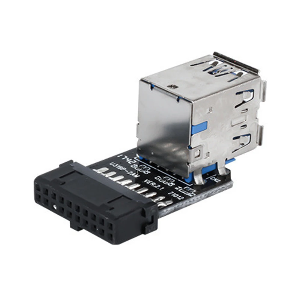 USB 3.0 마더보드 어댑터, 강력한 간섭 방지 USB 3.0, 19 20 핀 암-듀얼 USB 3.0 A 암 컨버터