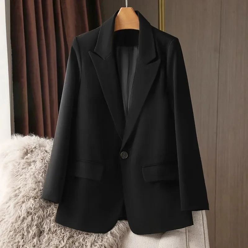 Outerwears Women's Jacket Black Suit Jacket Female Popular Senior Leisure Minority New Commuter Suit Jacket in Spring and Autumn