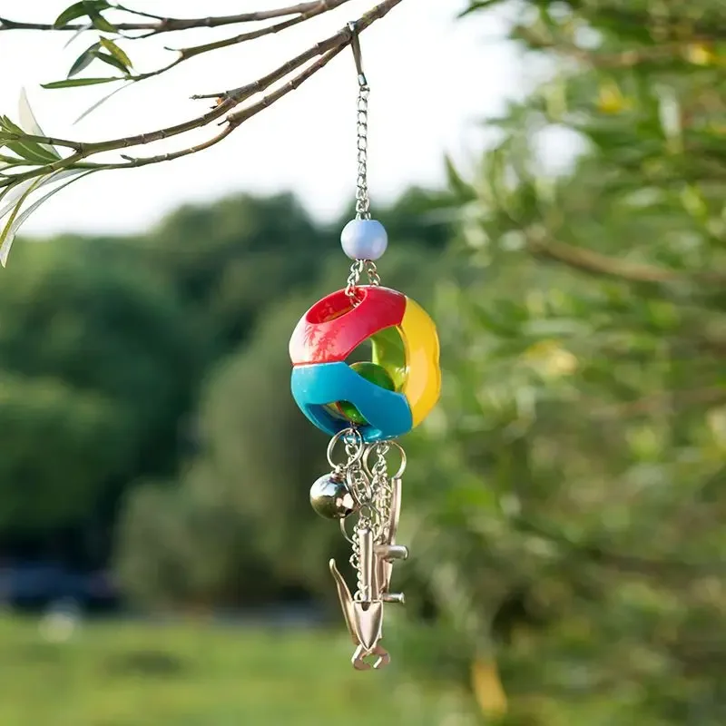 Parrot Toys Bird Keeping Stainless Steel Spoons Biting Pendants Puzzle Climbing Cage Display Rack Hanging Large Small Big Ball