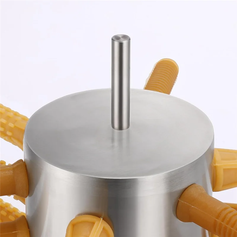 A67Z قطعة واحدة من مزيل الدواجن المزيل بالريش، 18 إصبعًا جديدًا، فضي وبني 0.4 بوصة مثقاب ناتف الدجاج، ماك ناتف الدواجن