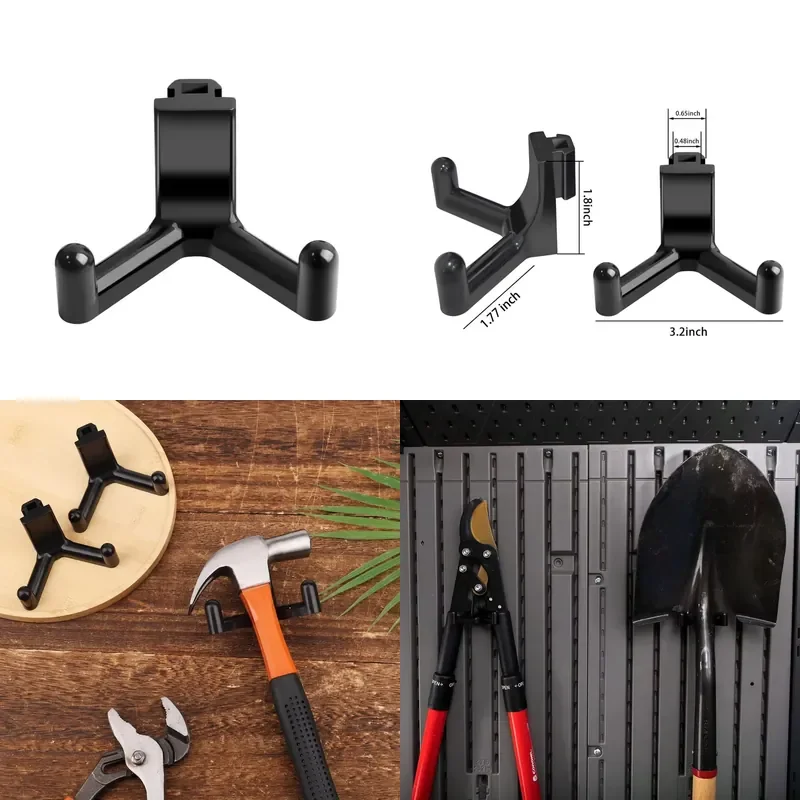 ABS Garage Tool Hook Storage Rack with Vertical Side Panel Groove Heavy Duty Wall Mount Organizer Bearing 3-5kg In Stock