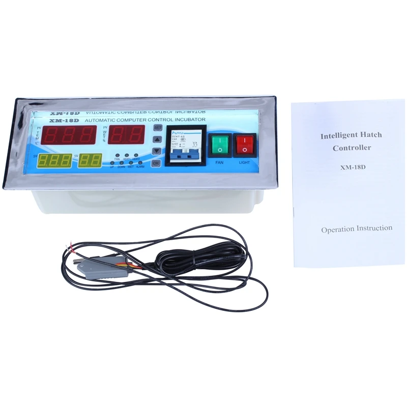 

XM-18D Automatic Egg Incubator Controller Digital LED Temperature Controller Temperature Humidity Sensors Egg Hatcher Controller