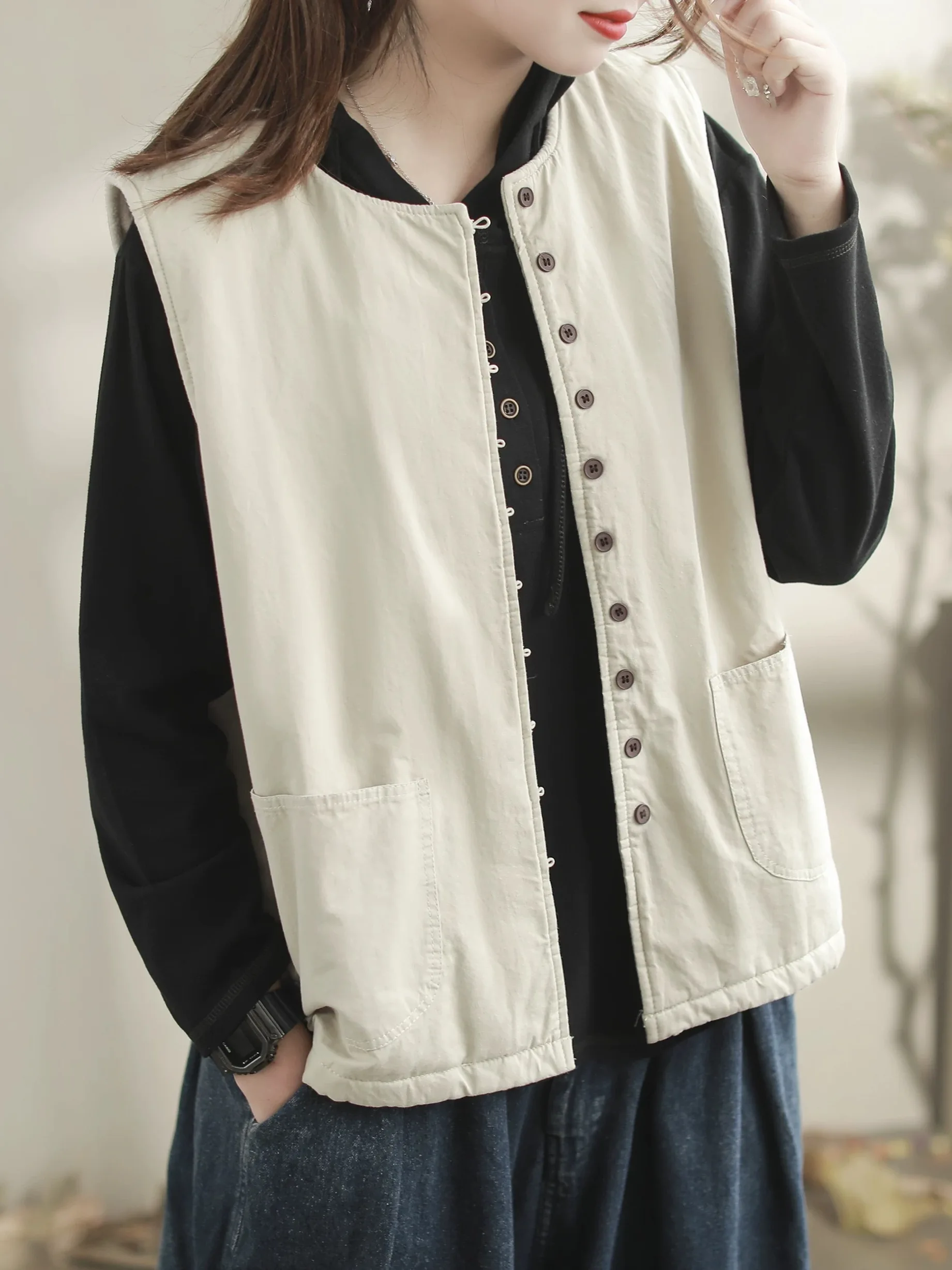 

Утягивающий жилет на подкладке Jaet, женский легкий осенне-зимний новый свободный повседневный жилет, топ с завязками на плечах