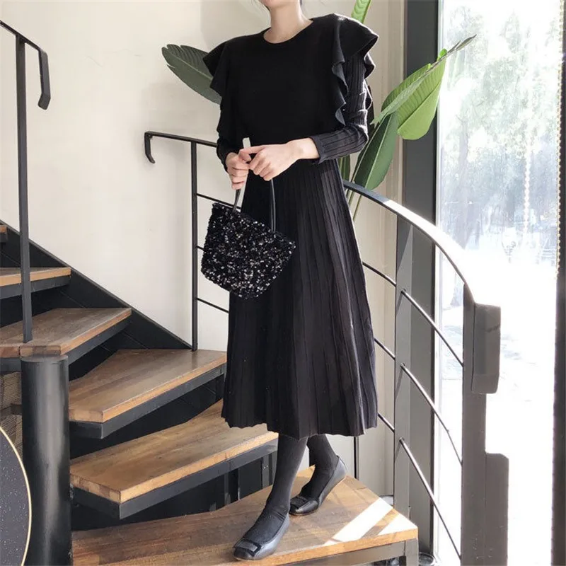 

Knee Length Pullovers For Woman Sweaters Jumpers Women Soft Lapel Fitted Formal Cowgirl Gothic Long-Sleeve Knot Lace-Ups Hemline