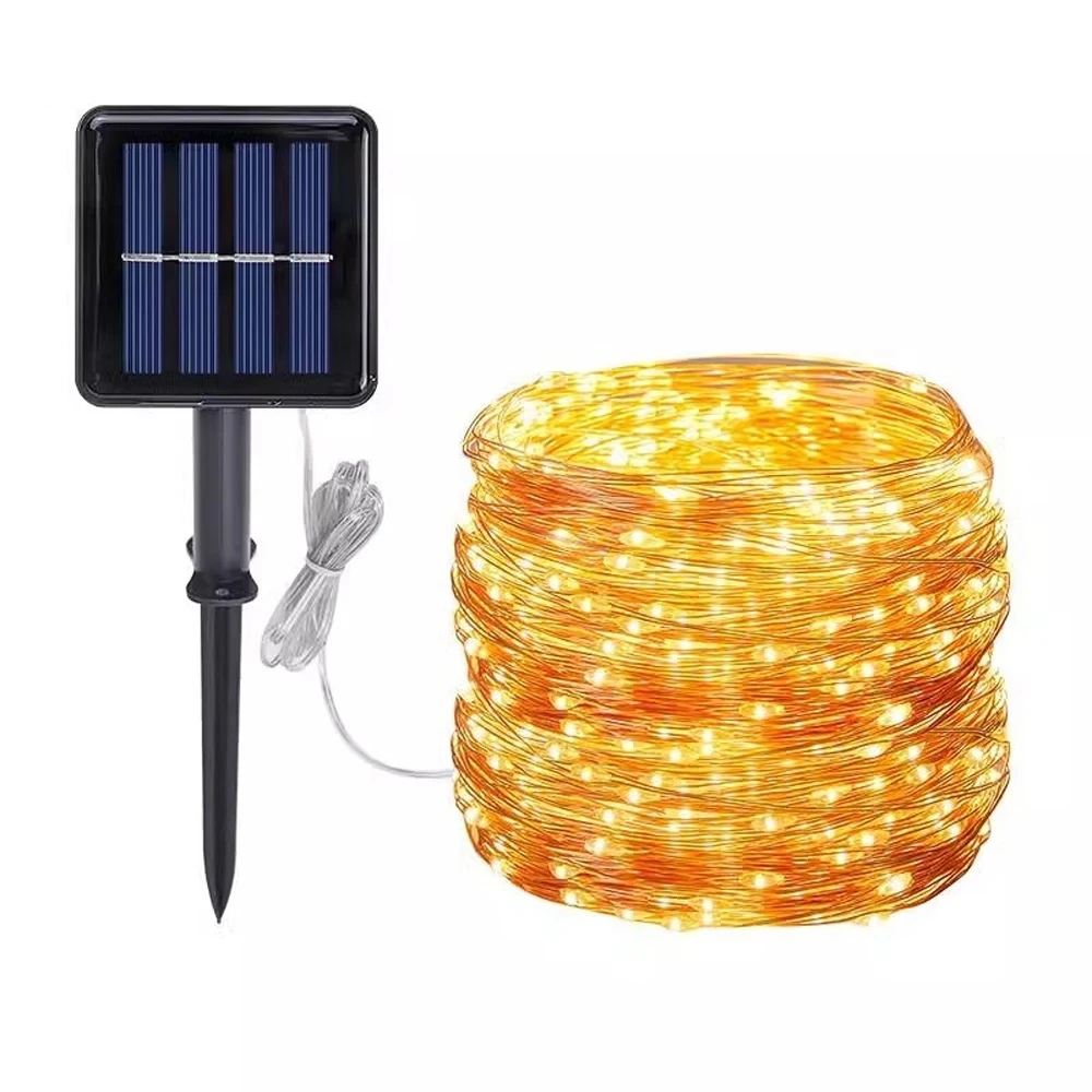 Solar copper wire lights, LED outdoor solar colored lights with 8 modes of LED Christmas courtyard decorative lights, IP55 water