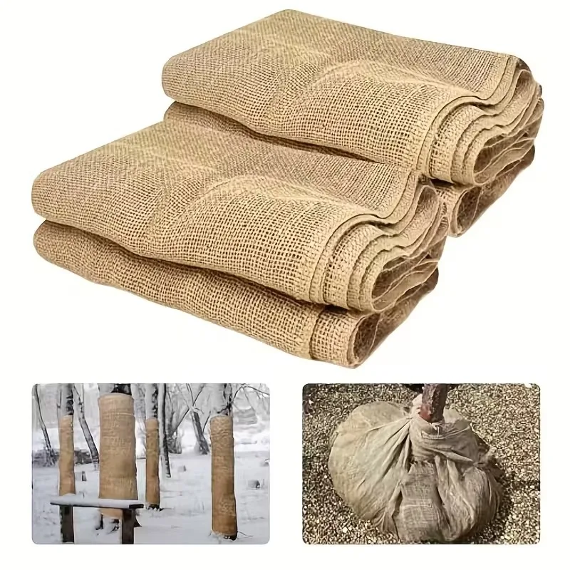Gardening Burlap Roll Multipurpose Natural Burlap Fabric High Density Jute Fiber Material for Decorations Center Pieces for Home