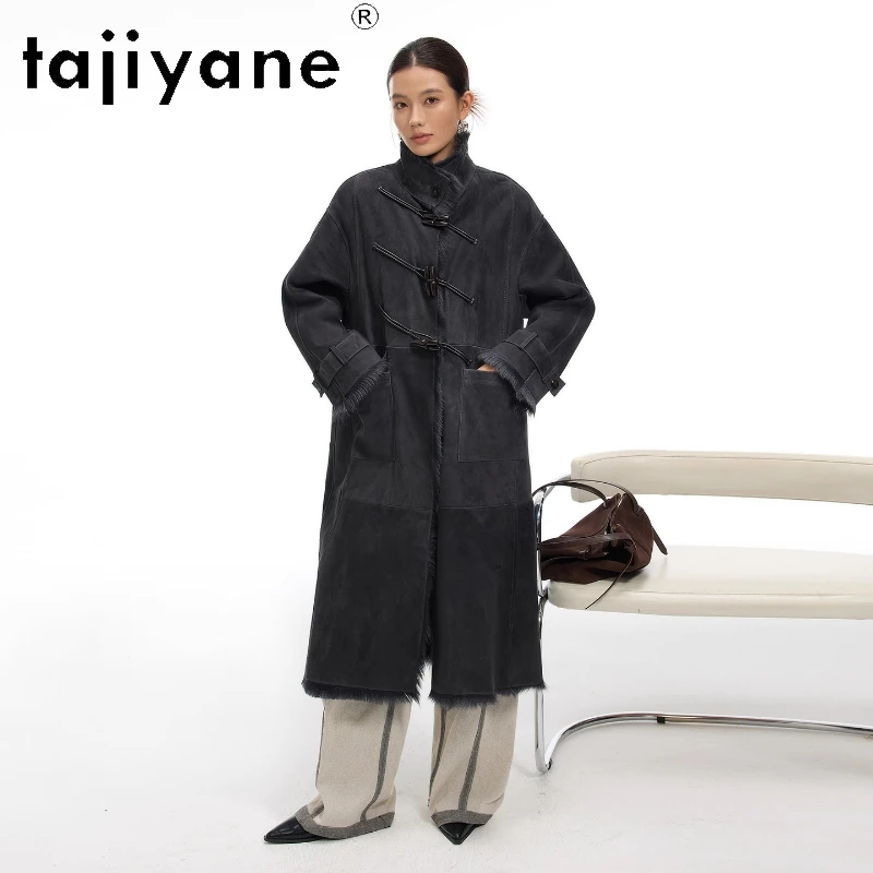 

TAJIYANE Natural Tuscany Sheepskin with Wool Attached Coats Long Real Fur Coat Woman Clothing 2025 High Quality Winter Outerwear