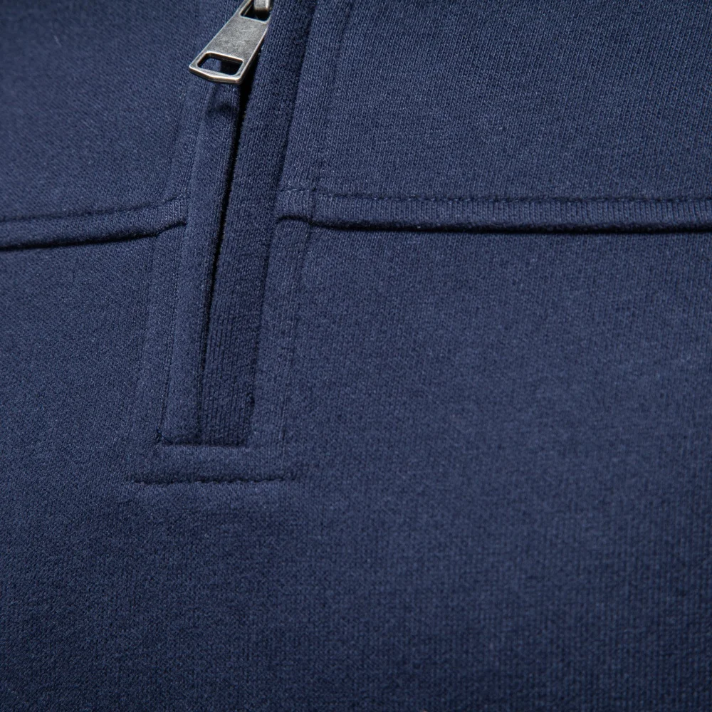 Herren 2026 Halbreißverschluss-Sweatshirt mit Stehkragen aus Baumwolle, einfarbig, lässiger Langarm-Pullover, warm und gemütlich, Basic-Jumper für Herbst und Winter. – Detail 12