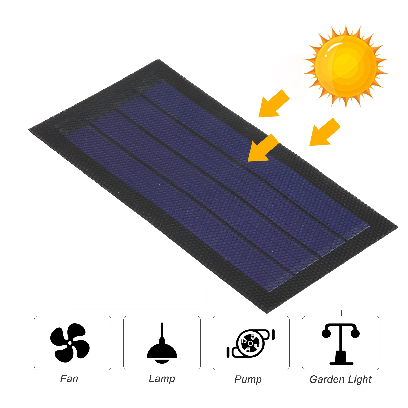 1W 6V Flexibles Solarpanel, kleine, dünne, amorphe Silizium-Solarzelle, DIY, wasserdicht, Camping, tragbares Solarpanel, kompatibel