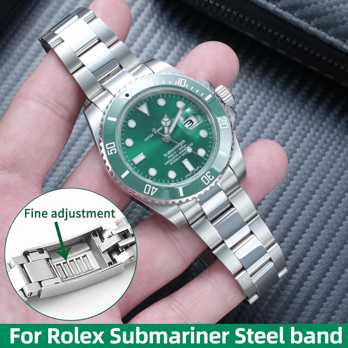 

Высококачественный ремешок из нержавеющей стали 20 мм 21 мм для часов Rolex Submariner Daytona Yacht-Master GMT, металлический браслет с застежкой Glide Lock.