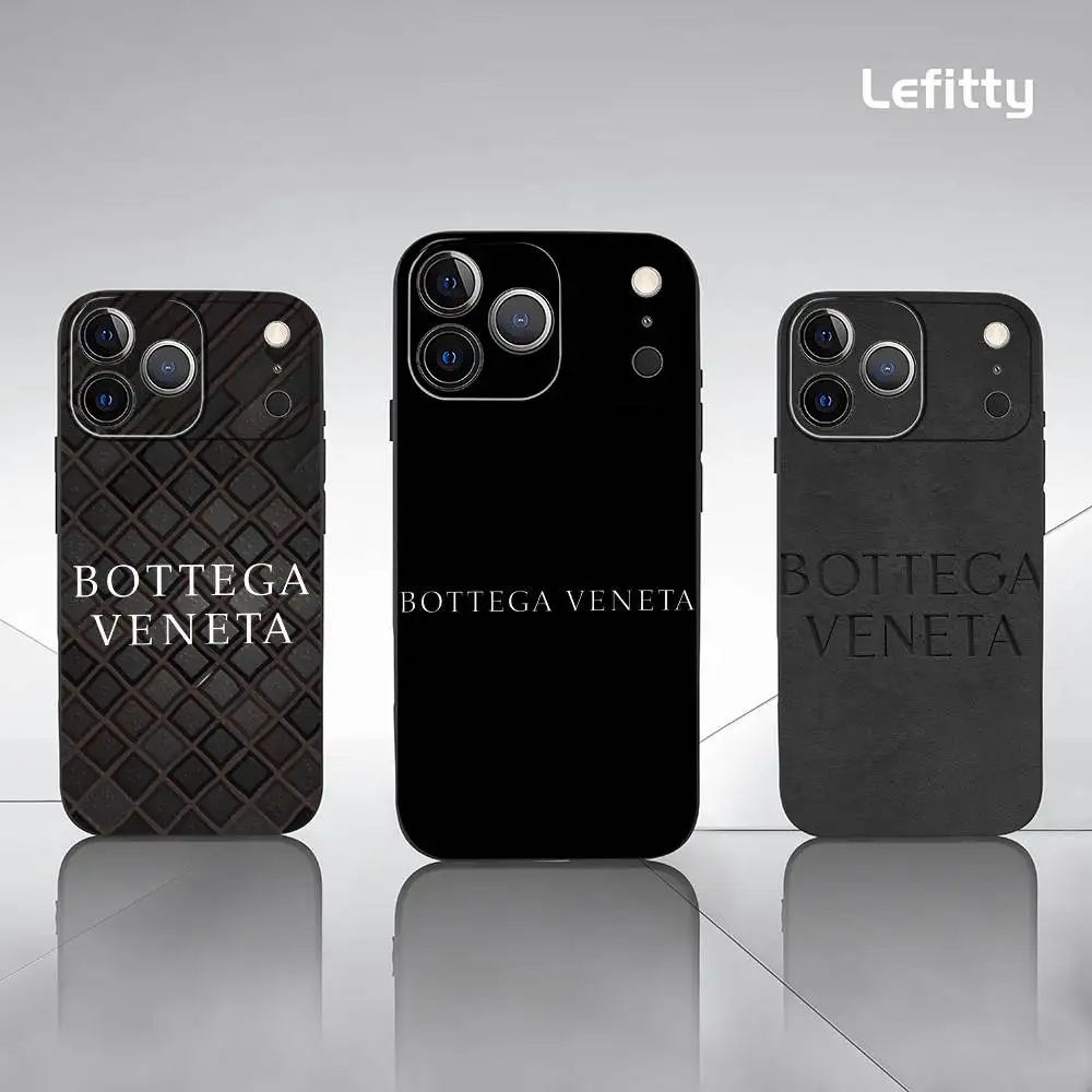 Funda de teléfono de lujo b-botga v-vaneta para iPhone 17 16 15 14 13 12 11 Pro Max Plus Mini Funda suave esmerilada negra