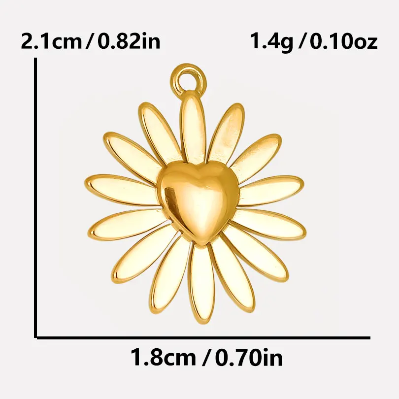 Echt vergoldet Mode Kpop Piercing Schmuck Mädchen Schleife Blume Herz Anhänger Ohrring Edelstahl Creolen für Frauen – Detail 9