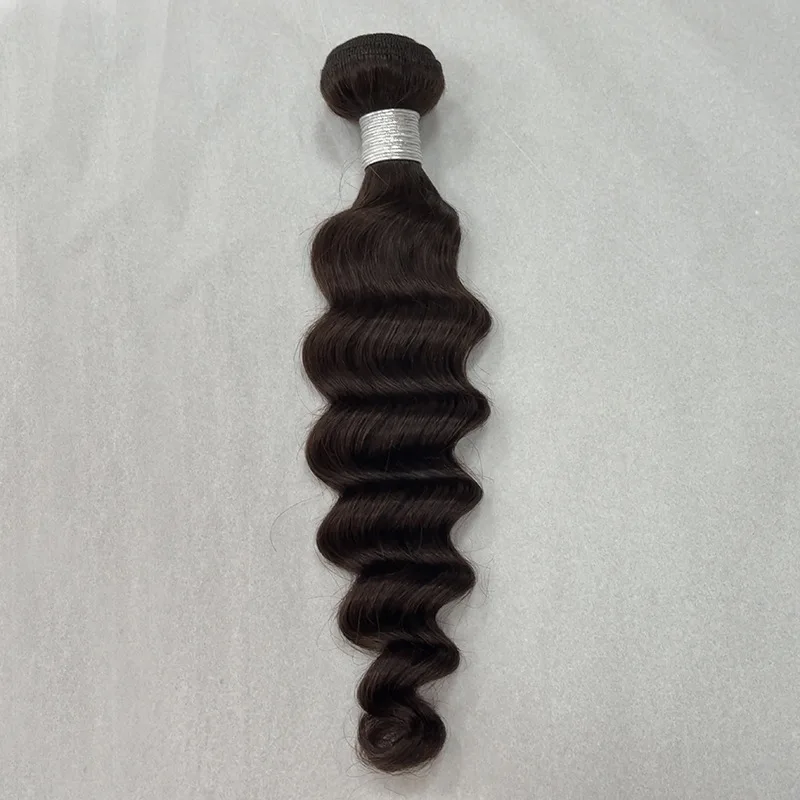 Premium # 2 colori sciolti onda profonda 3 pacchi + 1 chiusura capelli umani set remy vergine brasiliano look leggero perfetto morbido setoso