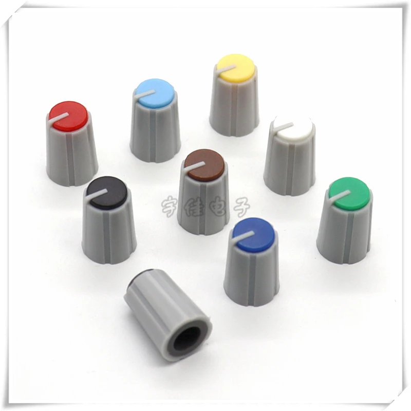 10PCS Plastic Half Shaft Knob Potentiometer Knob Inverter Encoder Adjustment Knob Sound Card Panel Knob Cap