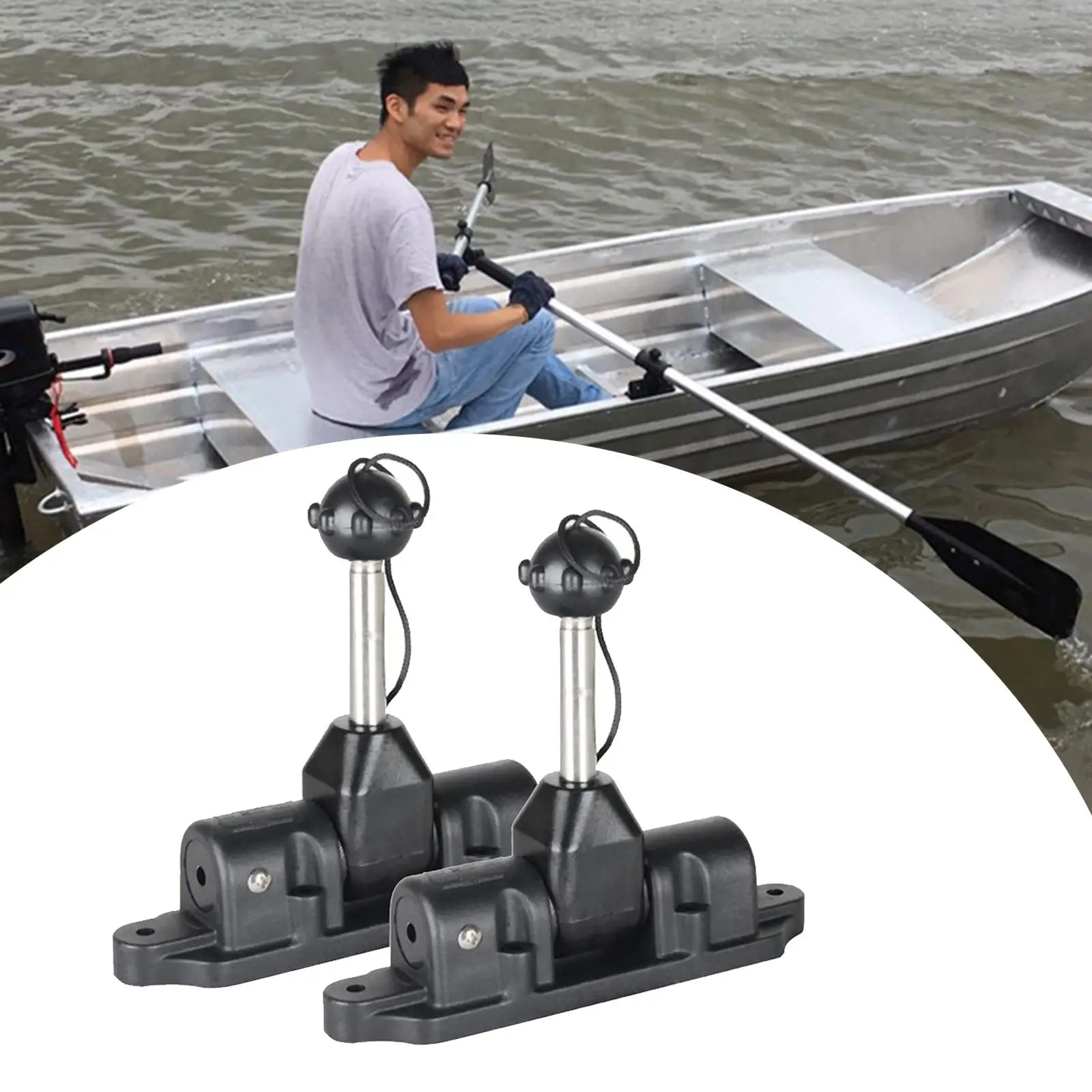 1 Pair of Inflatable Boat Accessories with Universal Row Holder