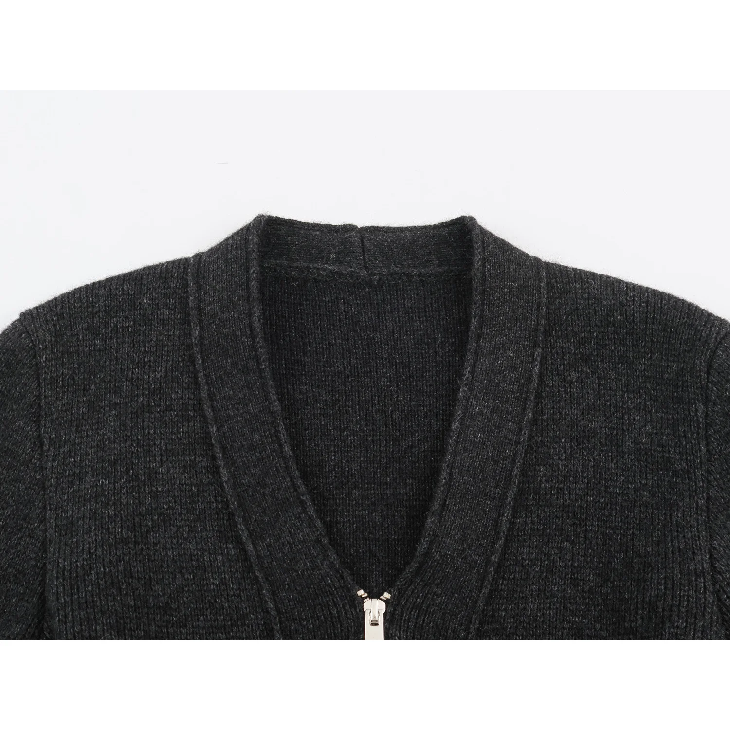 KASLEAD New Women's Fashion High-End Nine-Point Short Skirt Jacket Versatile Long Sleeve Zipper Polyester Fiber Autumn Outerwear
