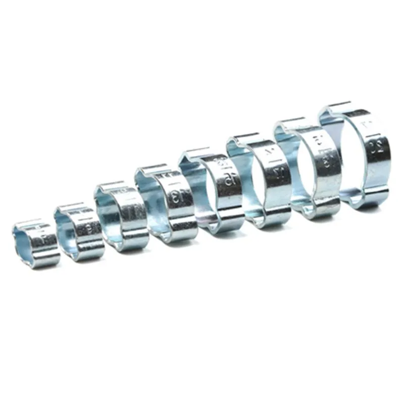 150Pcs 5-20mm Hose Clamp Double Ears Clamp Worm Drive Fuel Water Hose Pipe Clamps Clips+1PC Plier