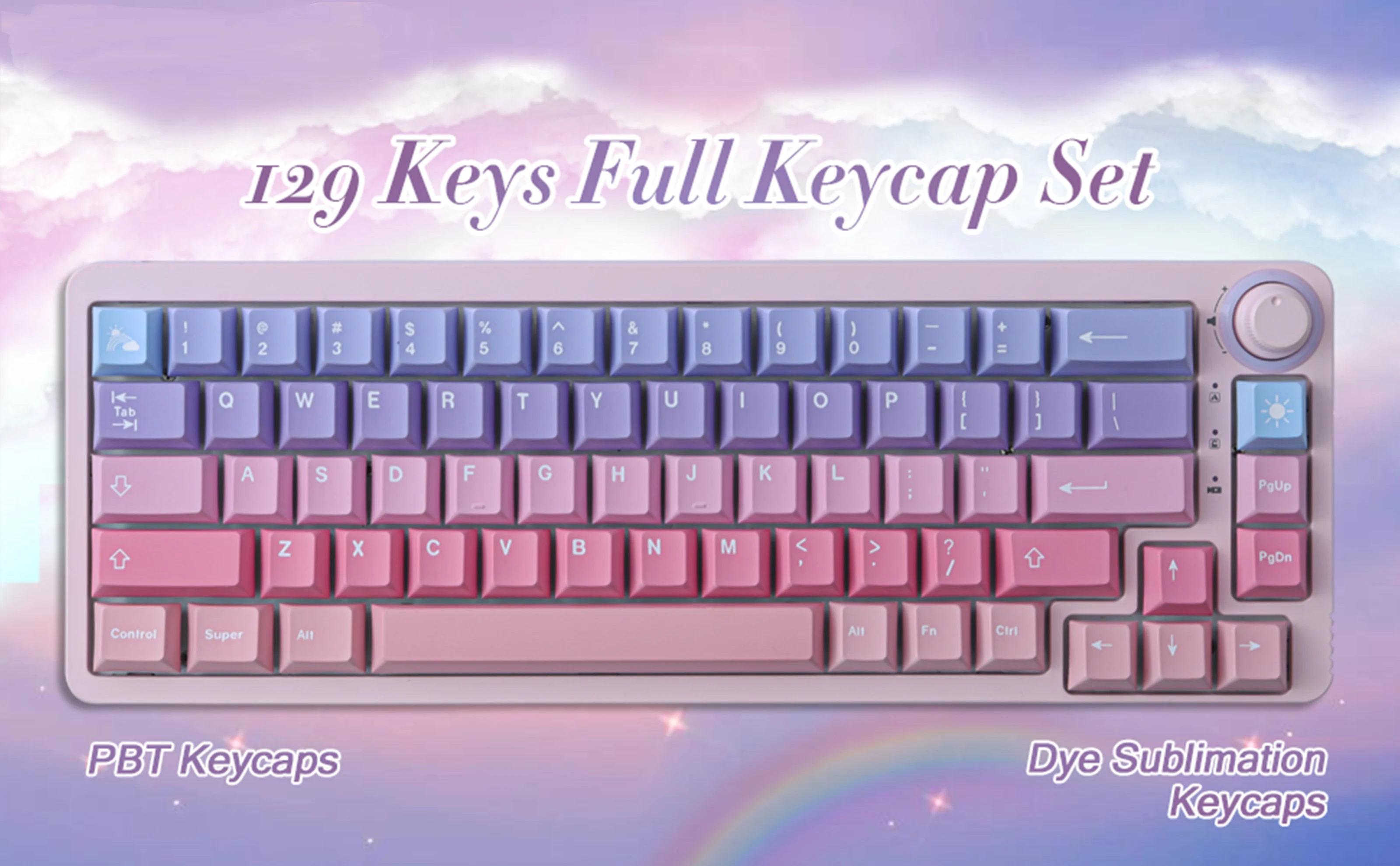 GMK Colorful Clouds Keycaps 129 Keys PBT Keycaps Cherry Profile DYE-SUB Personalized For MX Switch Mechanical Keyboard Keycaps