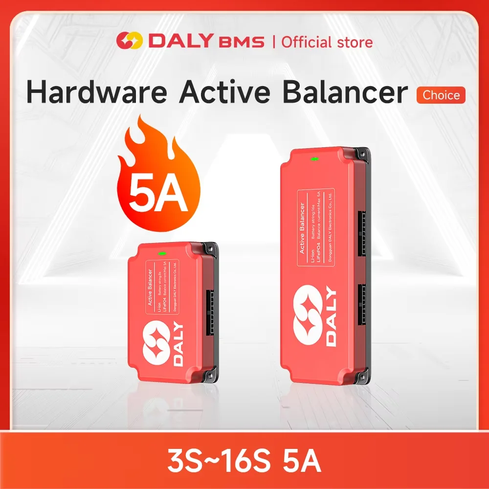 Daly BMS 5A Active Balancer 3S 4S 6S 7S 8S 10S 12S 13S 14S 15S 16S For Lifepo4 32700 21700 and Li-ion 18650 Battery