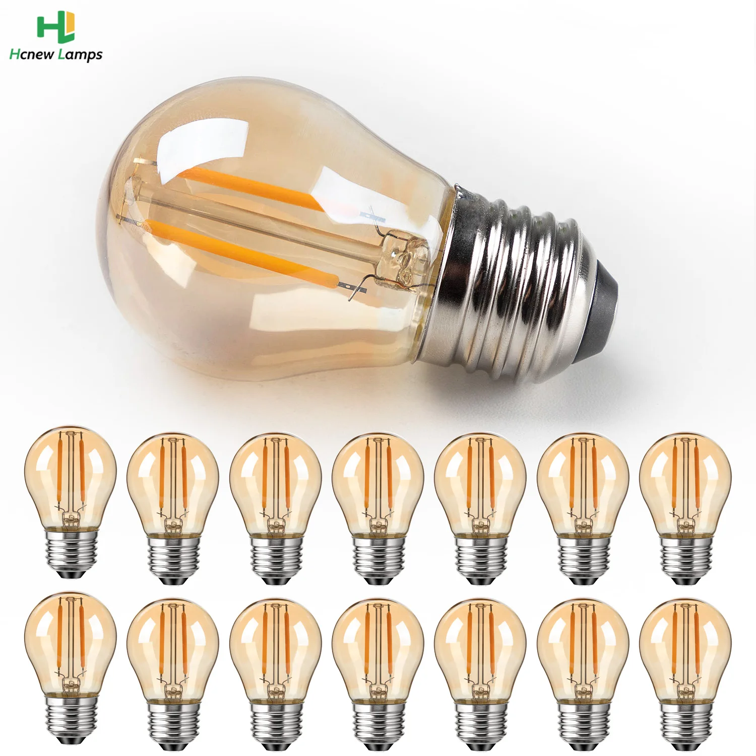 15개 LED 전구 DC12V 전구 G45 램프 E27 2W 에디슨 전구 2700K 앰버 교체용 글로브 전구 LED 캠핑 라이트