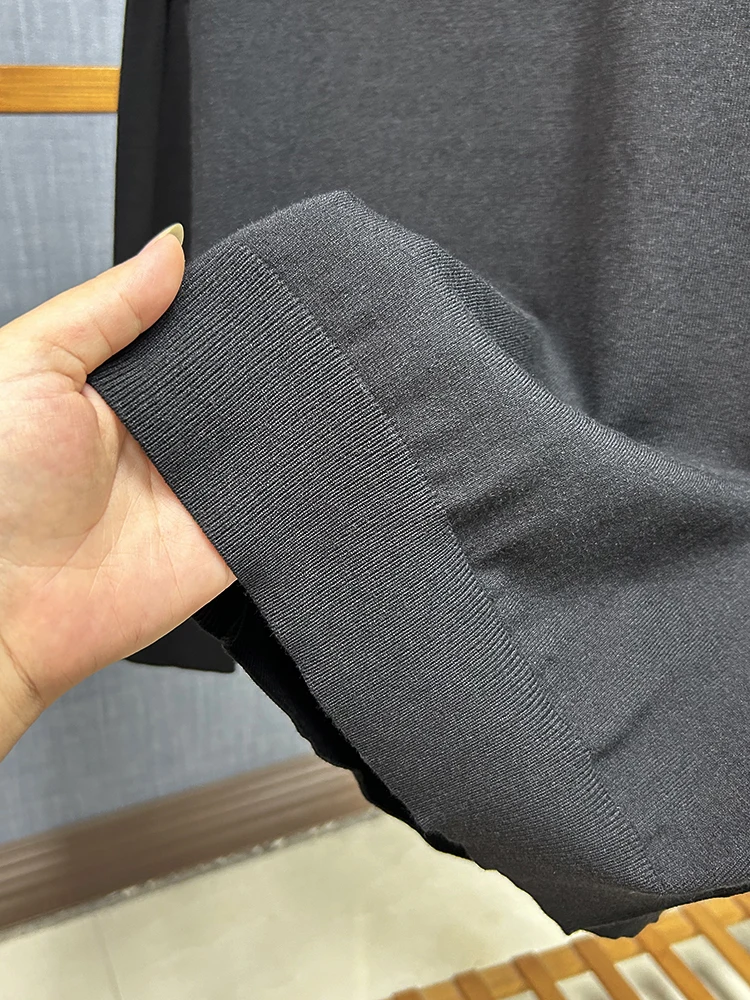 

Удобный повседневный круглый вязаный свитер для мужчин, весна-осень, мягкая шерстяная смесь, длинный свеч, дышащий мягкий полиэстер