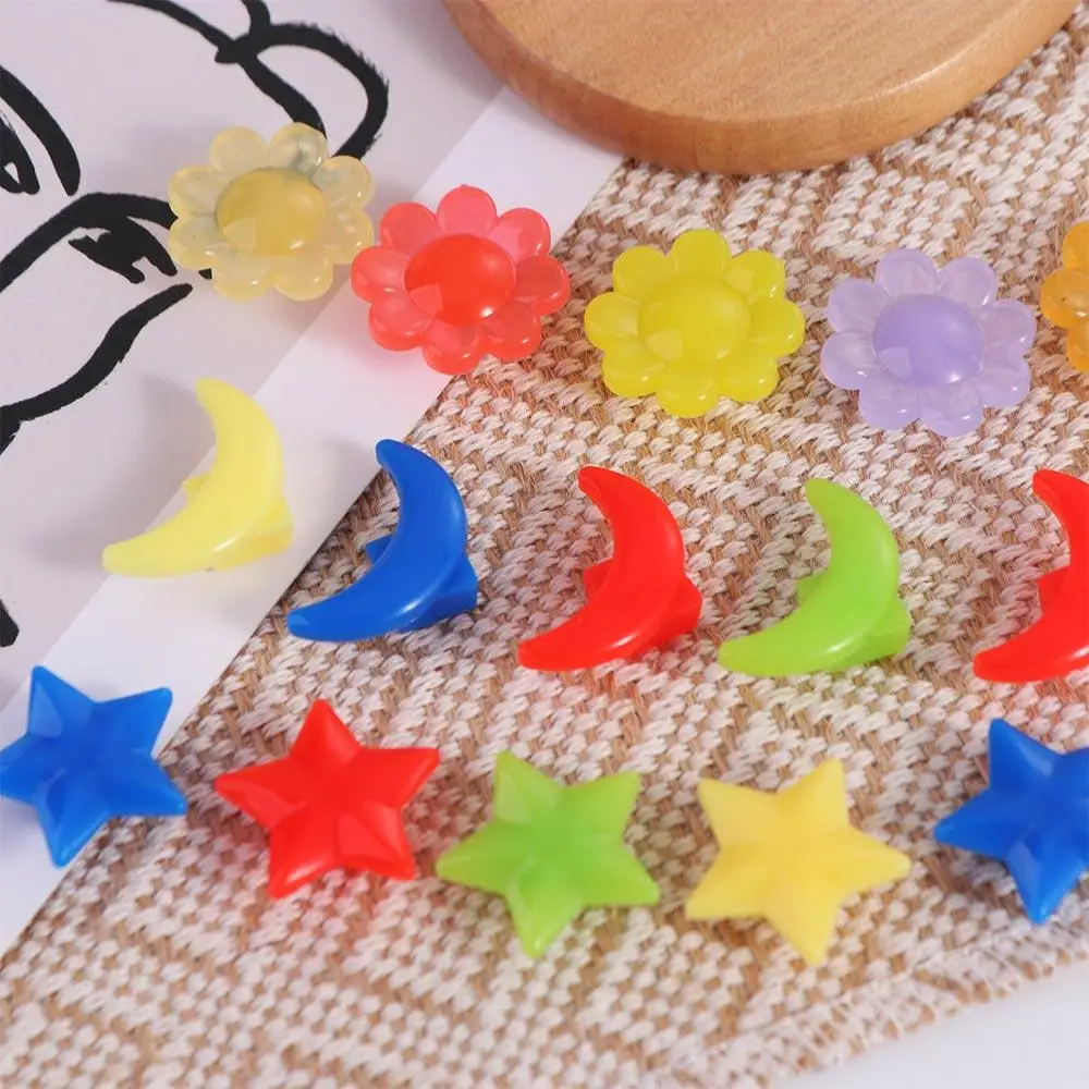 20PCS Colorful Spoke Beads Mixed Color Glow Bicycle Wheel Spoke Beads Star Plastic Wheel Stripe Colored Bead Children Gifts