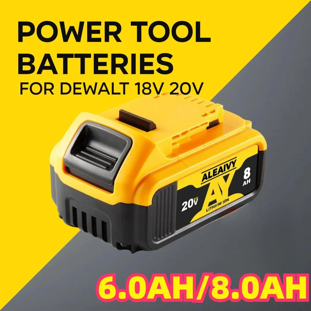 1-3PACK Original For DeWalt DCB200 20V 18Volt Max 6.0/8.0AH Rechargeable Power Tools Battery Lithium Battery DCF887 CB205 DCB204