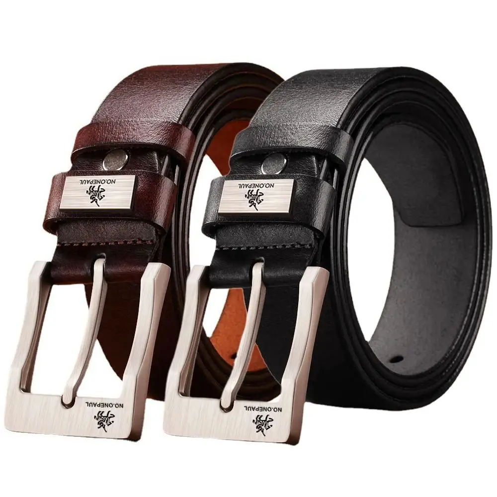 

Fashion Luxury Design Genuine Leather Belt Trendy Brand Casual Alloy Pin Buckle Waistband Versatile Cowhide Belt Man