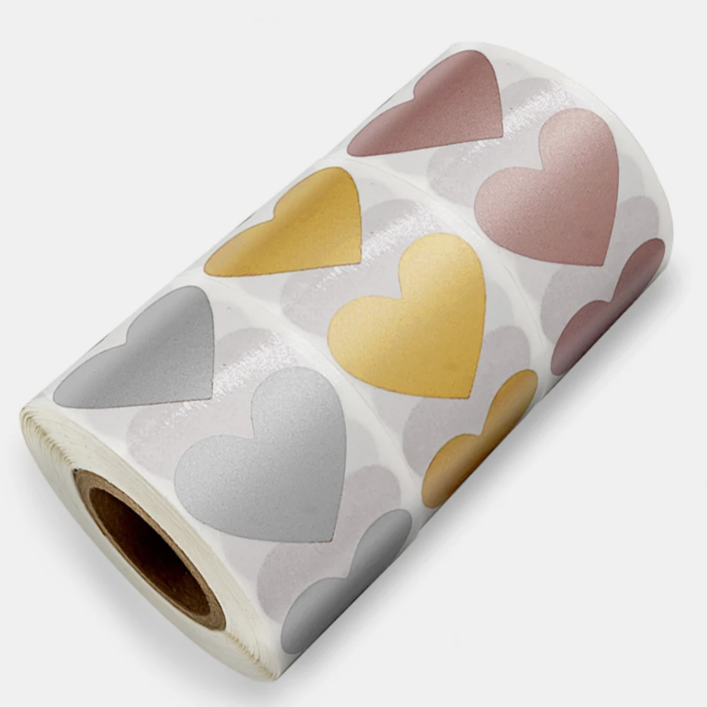 

2 Rolls Rose Gold Scratch Off Stickers Heart Shape Peel Stick DIY Cards Valentine Birthday Wedding Games Labels