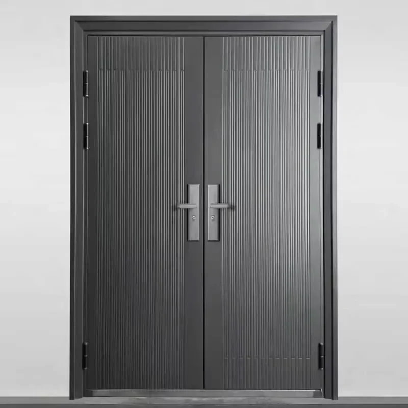 Factory Production Modern Waterproof Steel Double Doors with Finished Surface and Side Opening for Zinc Alloy Villa Gates
