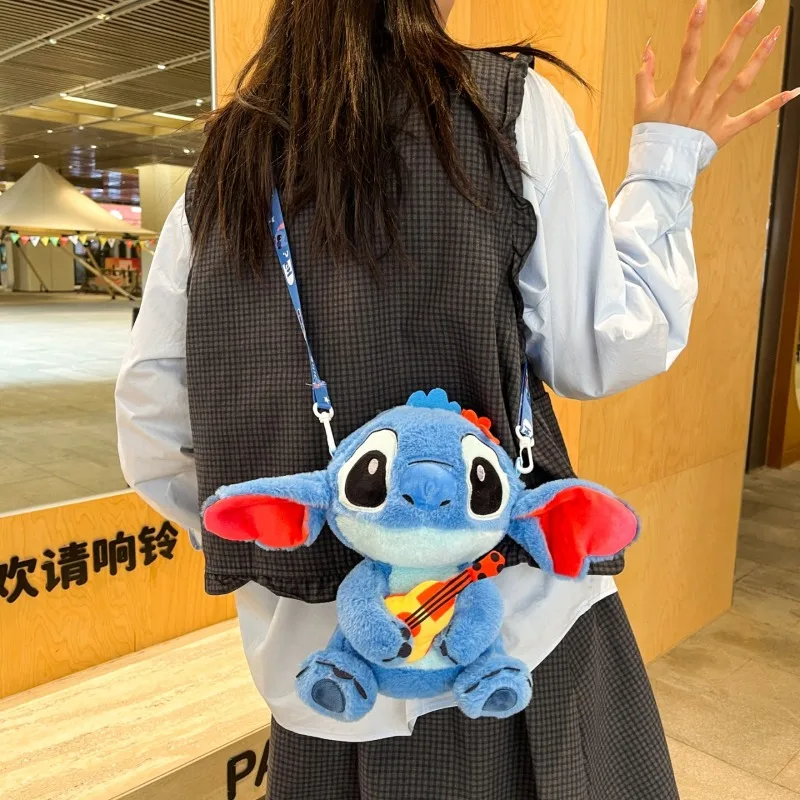 Disney New Stitch Cartoon Fashion Versatile Single Backpack Children's Plush Doll Backpack