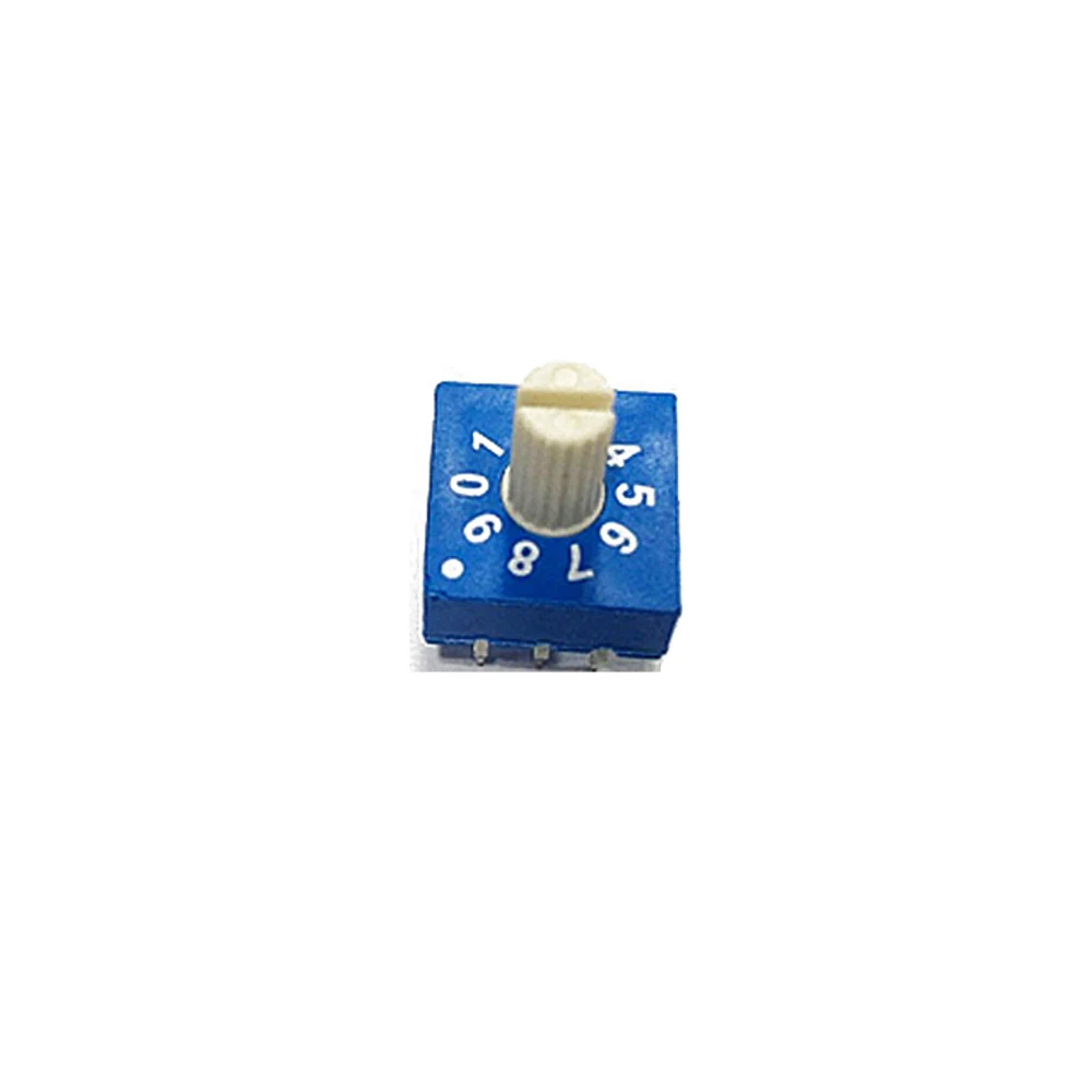 DC 24V Rotary Code Switch ERD110RS – 10 Bit 0-9, 3:3, with Handle, 25mA Encoding Switch, 10x10mm, for Frequency/Volume Control