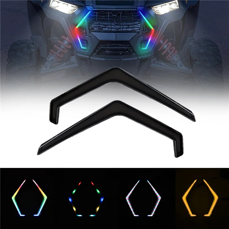 LED Center Grille Light with Turn Signal Light 6500K Daytime Running Light for Polaris RZR XP 4 1000 Turbo 2019-2022