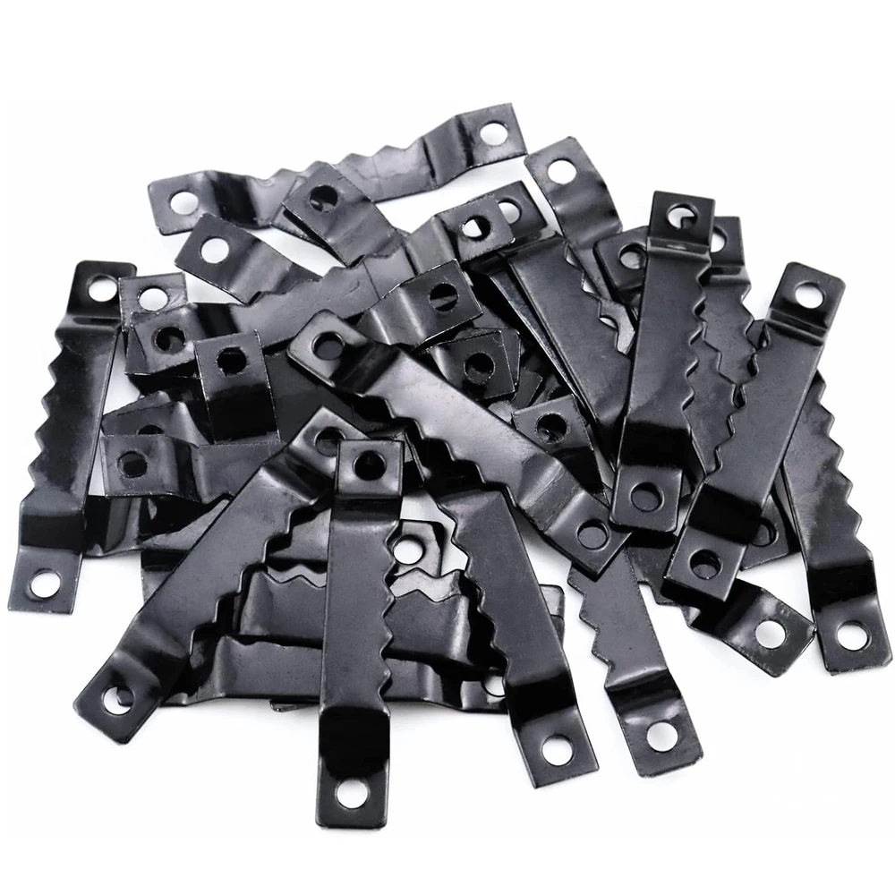 100Sets Sawtooth Picture Frame Hanger Hanging Photo Oil Painting Mirror Saw Tooth Hooks with Screws for Home Decoration Creative