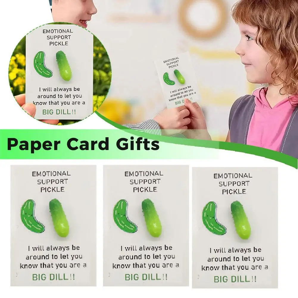 2 Pack Fun Pocket Hug Card Creative Cucumber Emotional Support Pocket Positive Card Good Luck Paper Card Gift For Friends Family