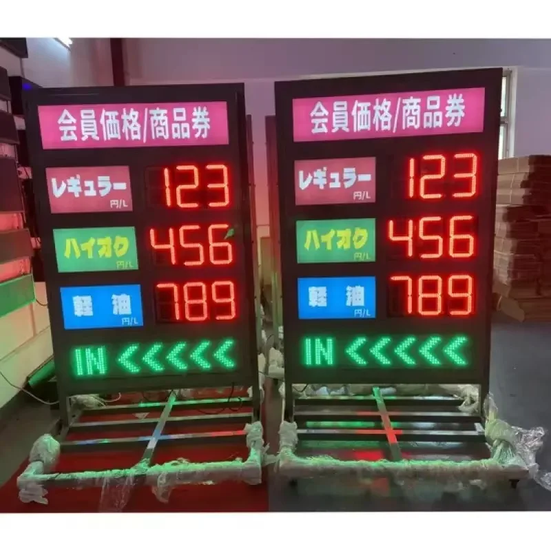 Remote Control Custom Gas Price LED Sign Full Color Waterproof Screen For Outdoor Station Commercial Display