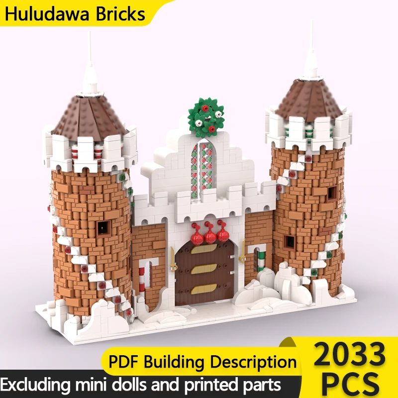 

Street View Model MOC Building Bricks Christmas Gingerbread Castle Modular Technology Children Holiday Gifts Assemble Toys Suit