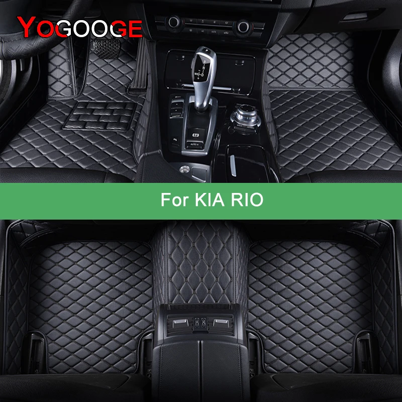 

YOGOOGE Custom Car Floor Mats For KIA RIO K2 Auto Carpets Foot Coche Accessorie