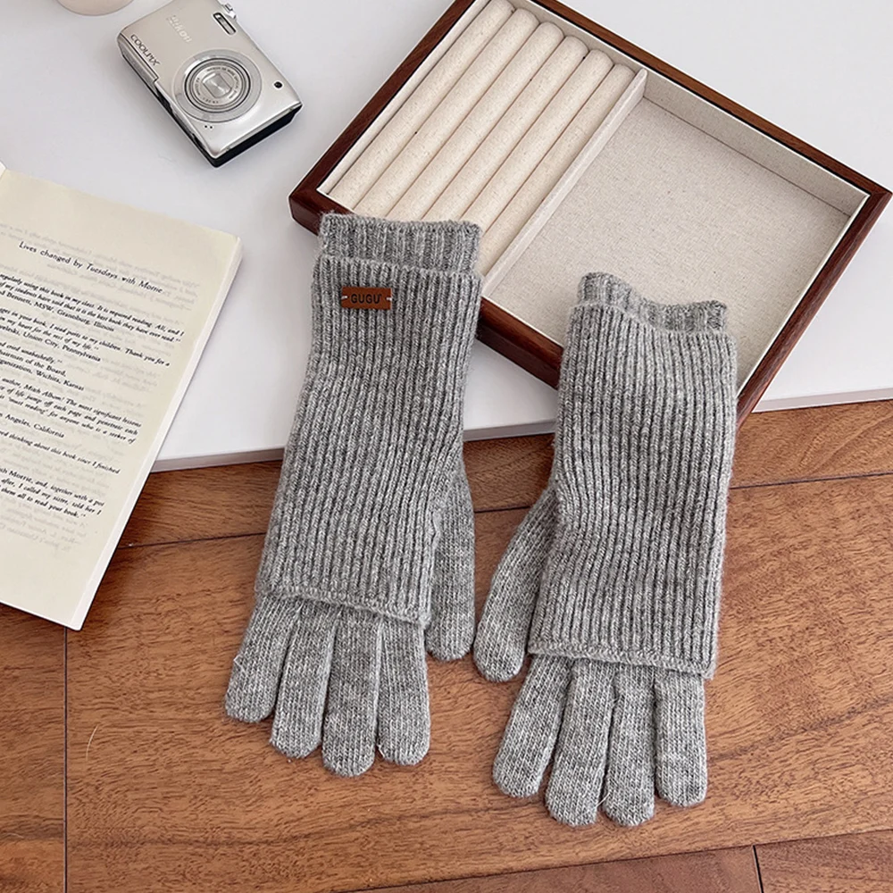 

Fashion Unisex Men Women Knitted Fingerless Winter Gloves Soft Warm Wool Knitting Arm Flexible Hand Gloves Wrist Warmer Discount