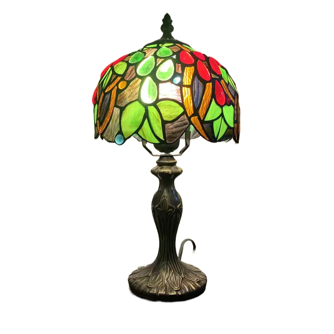 8 Inch 20cm Stained Glass Shade Tiffany Vintage Desk Lamp