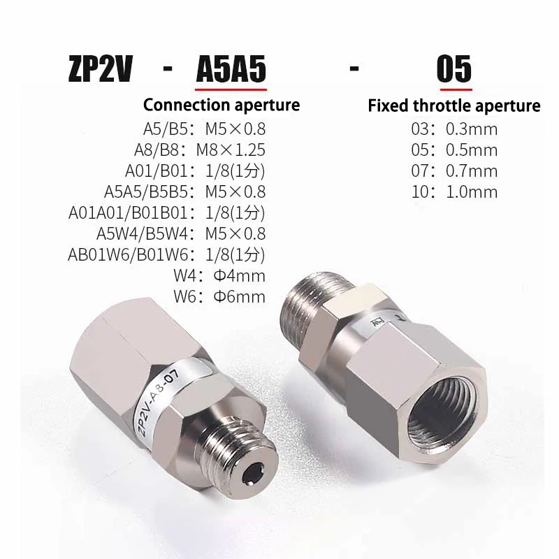 10 قطعة صمام منطق فراغ هوائي صمام أمان فراغ سلسلة ZP2V منع تسرب الهواء وصمام الإصدار ZP2V-A5A5 B5B5-03 05 07 #4