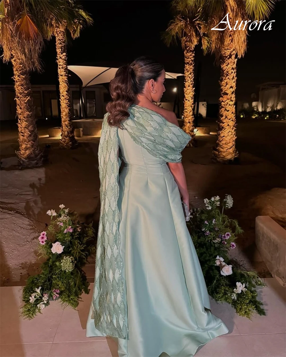 فستان سهرة من الساتان الأخضر البسيط حسب الطلب، فستان رائع للحفلات الراقصة بكتف واحد، ذيل شابيل، فساتين مناسبة خاصة فاخرة