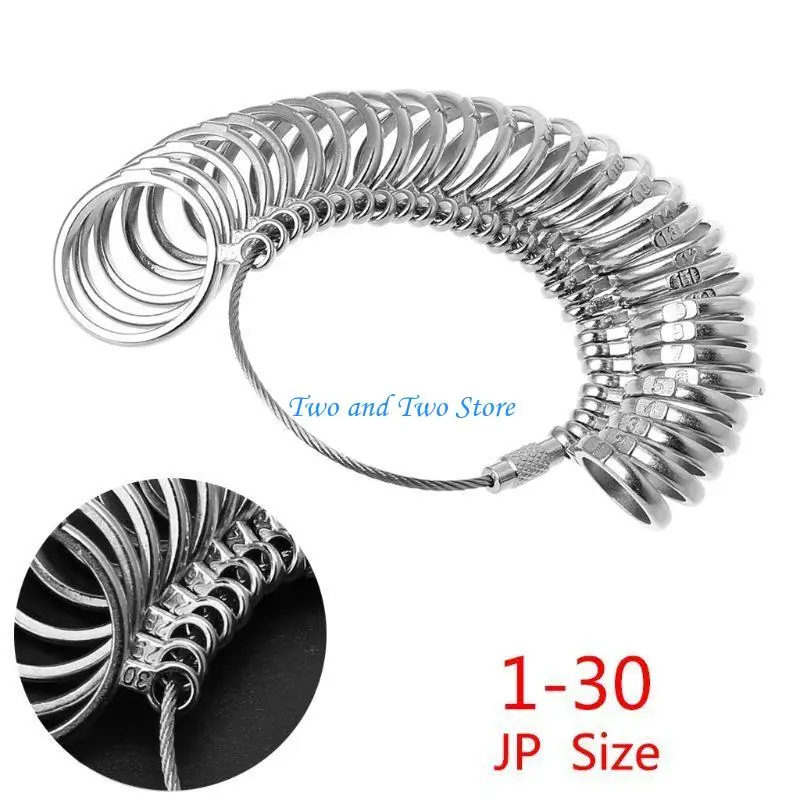 HX6F Finger Sizer & Ring Mandrel Metal Ring Sizers Ring Gauges Ring Sizer Measuring Tool Set EU/JP/KR/UK Useful Standard