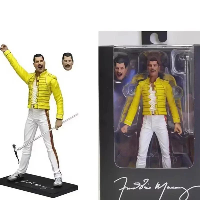 

NECA 7 "Фредди Меркури Queen желтая куртка 1986" Волшебная экшн-фигурка Tour Toys